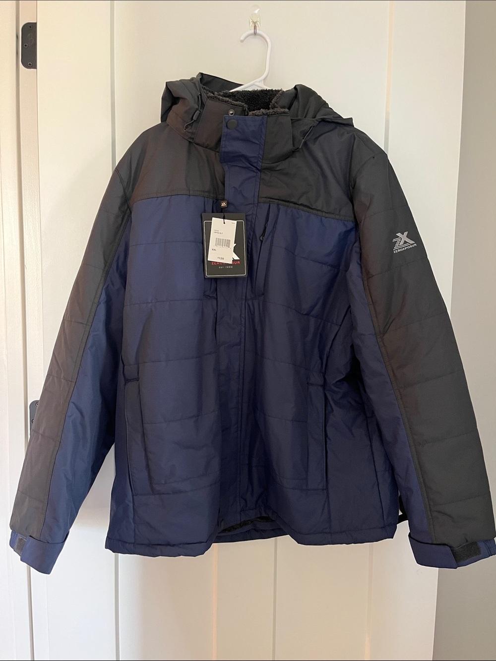 ZeroXposur Boys Navy and Black Insulated Puffer Jacket with Hood